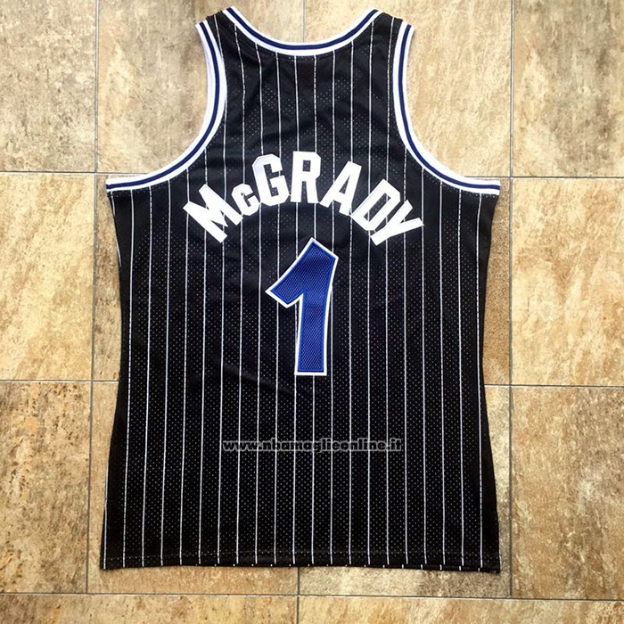 Maglia Orlando Magic Tracy McGrady #1 Hardwood Classics Throwback Nero